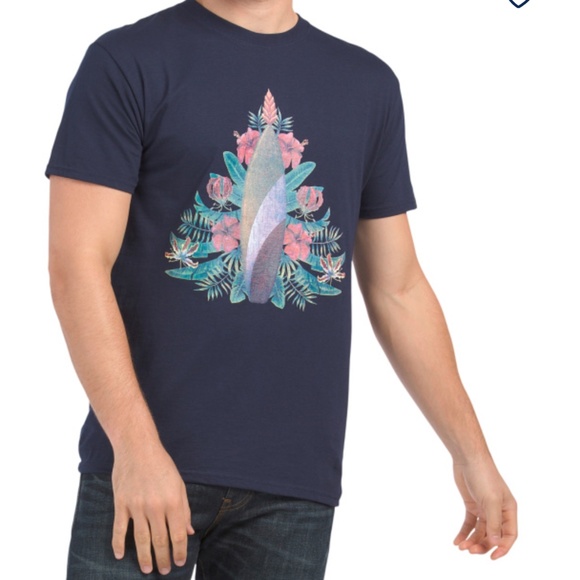 SURF AMERICANA Christmas Holiday Surfboard Tree Graphic Tee - LARGE - Picture 1 of 5